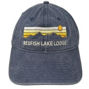 Gear Redfish Lake Lodge Baseball Cap Blue Yellow Hat OS Embroidered Adjustable